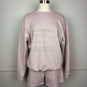 Versed Spread the‎ Word Sweatshirt Shorts Set Dusky Pink Size L Loungewear Comfy